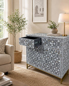 Eloria Grey Mother Of Pearl Side Board - Art and craft furniture