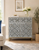 Eloria Grey Mother Of Pearl Side Board - Art and craft furniture