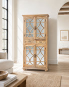 Elvora Mirror Frame Door Cabinet - Art and craft furniture