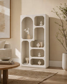 Elvoria White Open Bookshelf - Art and craft furniture