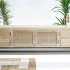 ELYSIAN-CANE TWO DOOR FOUR DRAWER TV STAND - Art and craft furniture