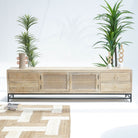 ELYSIAN-CANE TWO DOOR FOUR DRAWER TV STAND - Art and craft furniture