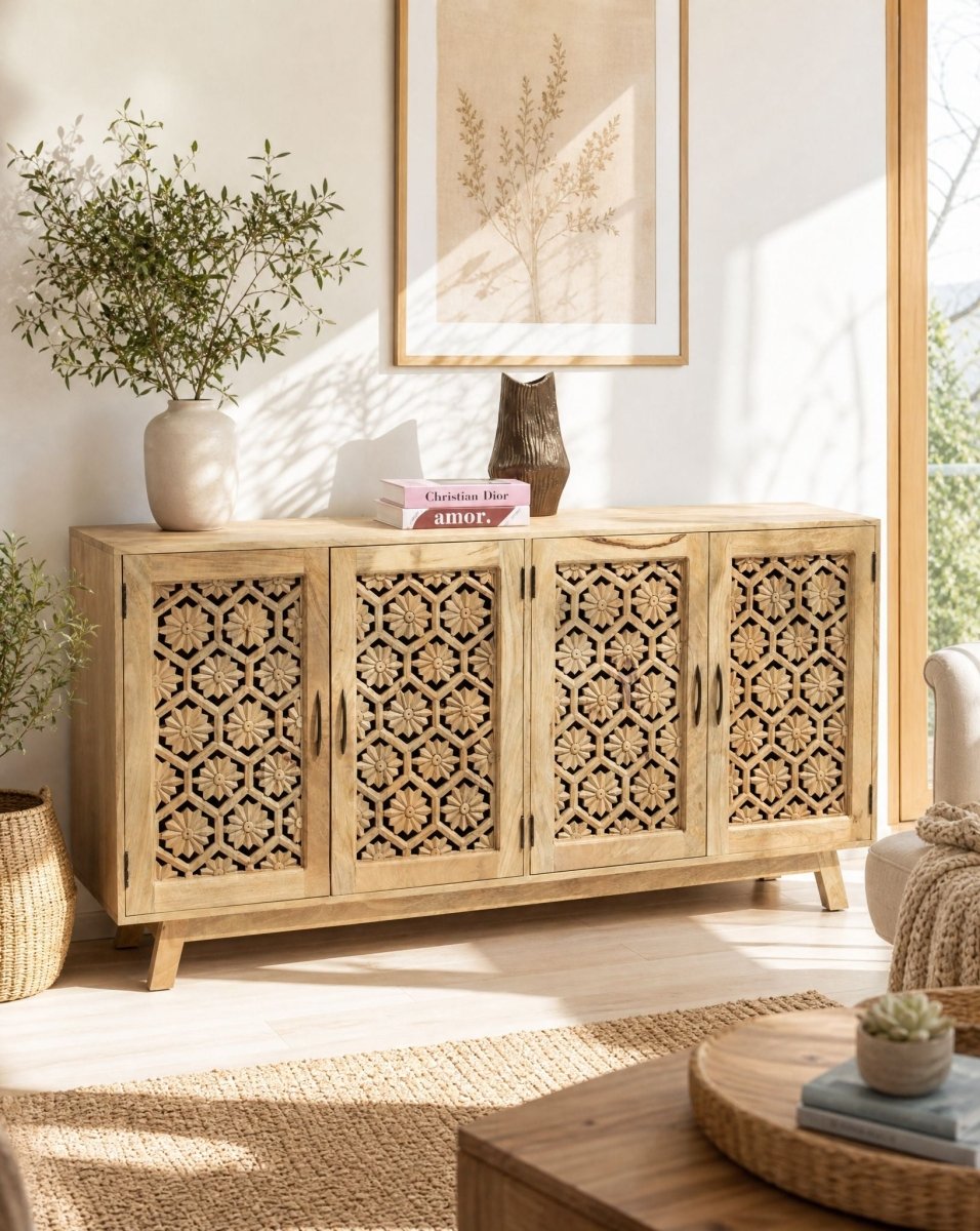 Elysian Four Door Sideboard - Art and craft furniture