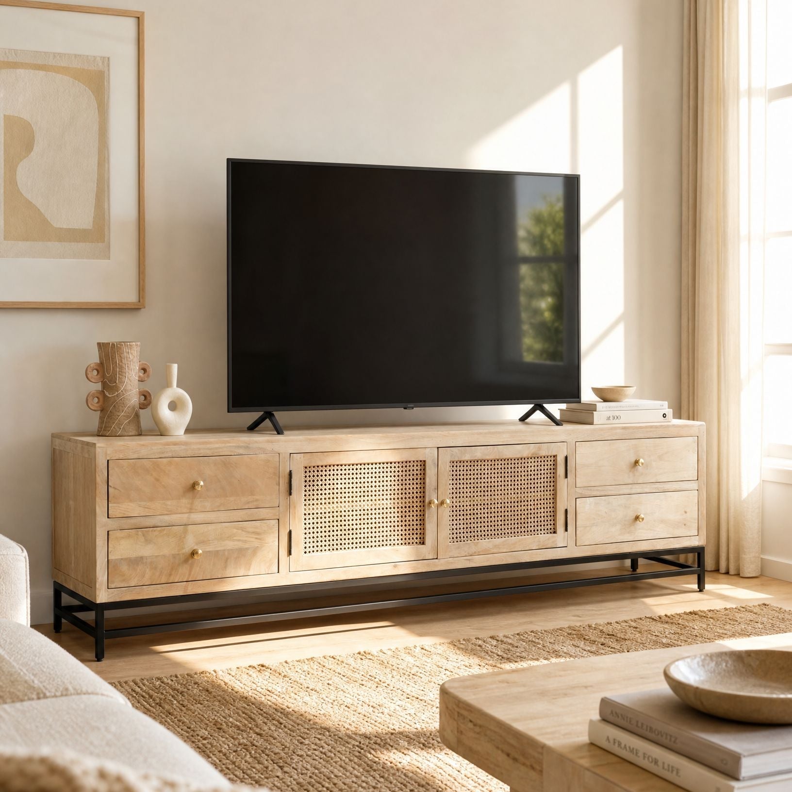 Elysian Rattan TV Stand - Art and craft furniture