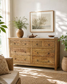 Esperance Mango Carved Eight Drawer Chest of Drawer - Art and craft furniture