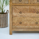 ESPERANCE MANGO CARVED EIGHT DRAWER CHEST OF DRAWERS - Art and craft furniture