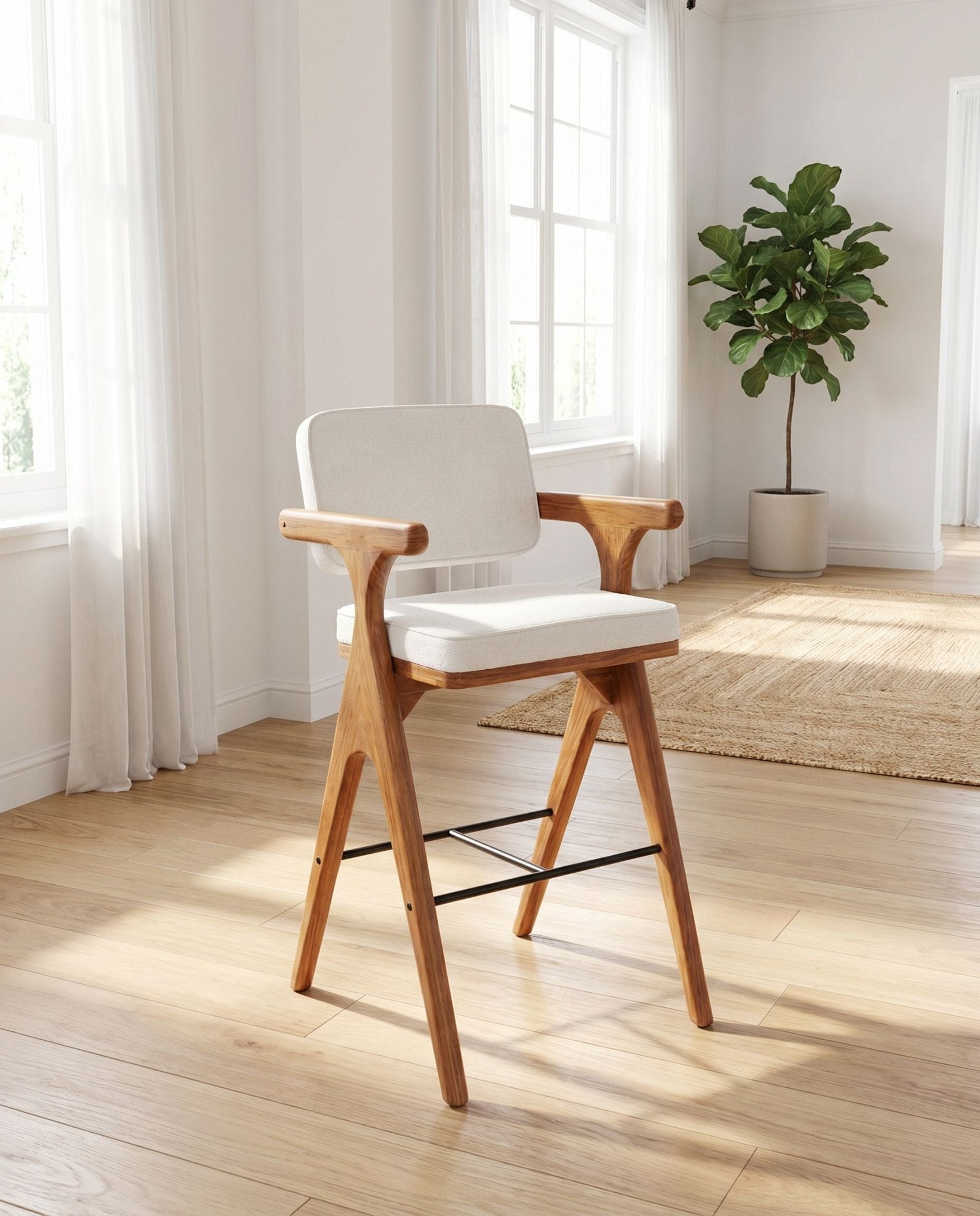 Estoria Acacia Wood Bar Stool - Art and craft furniture