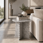 Fior Polished Marble Side Table - Art and craft furniture