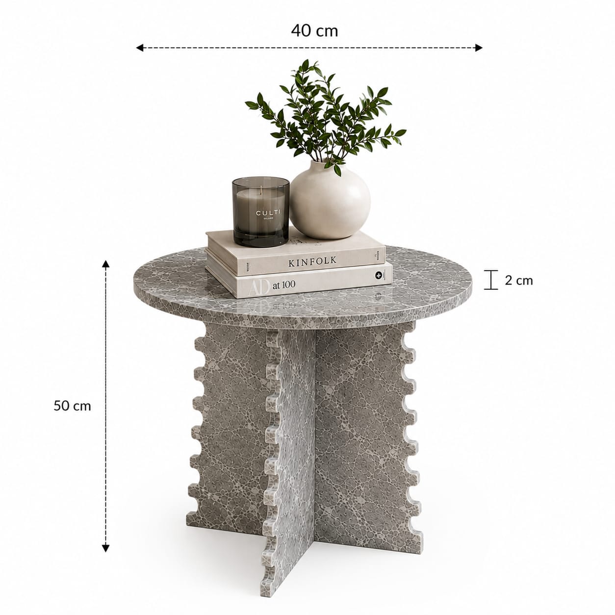 Fior Polished Marble Side Table - Art and craft furniture