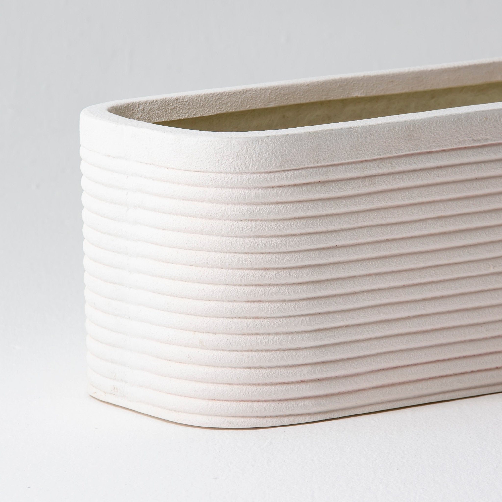 FLORA WHITE RECTANGLE PLANTER - Art and craft furniture