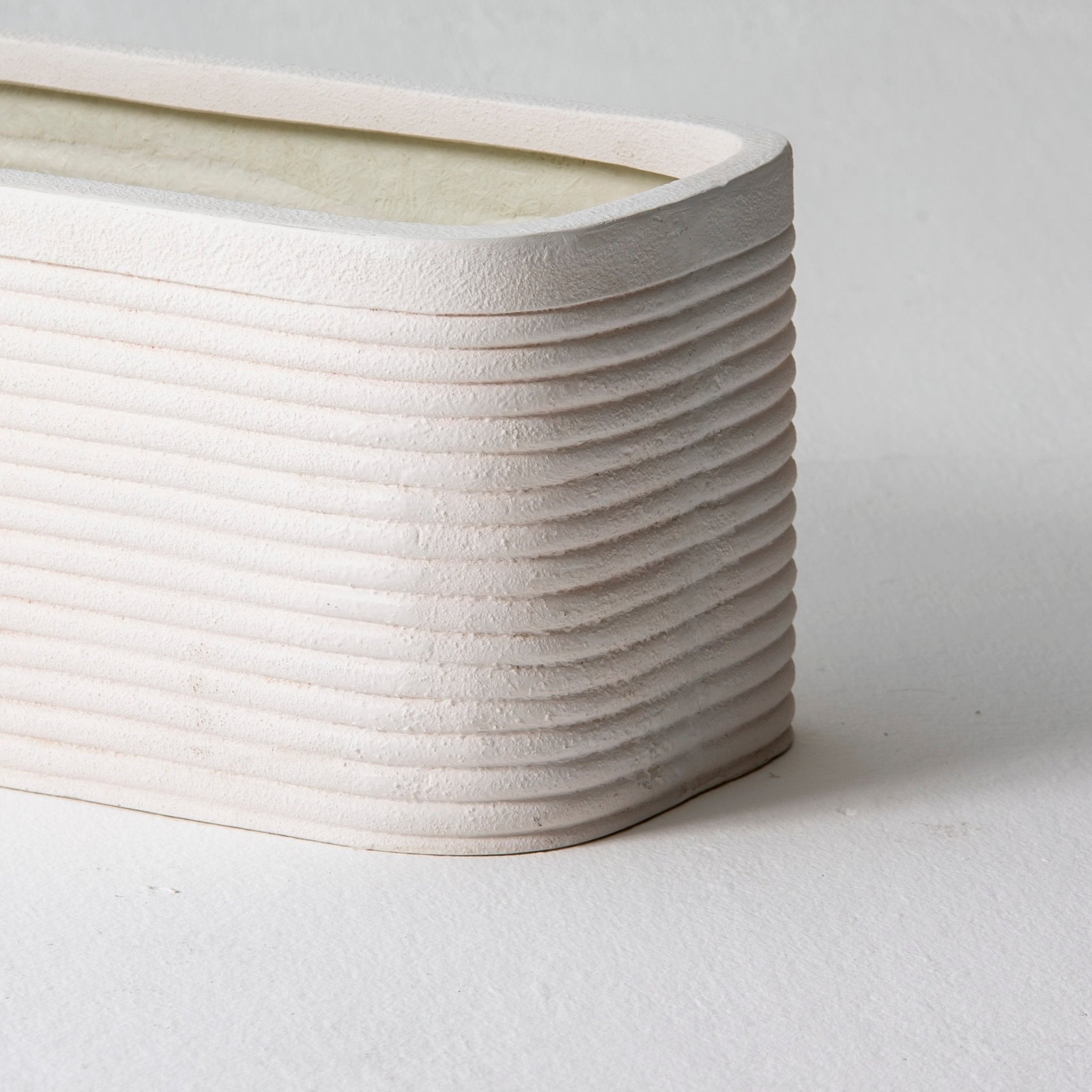 FLORA WHITE RECTANGLE PLANTER - Art and craft furniture