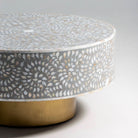 FLORAL GREY MOTHER OF PEARL COFFEE TABLE - Art and craft furniture