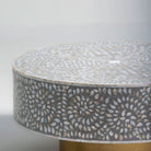 FLORAL GREY MOTHER OF PEARL COFFEE TABLE - Art and craft furniture