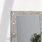FLORAL GREY MOTHER OF PEARL MIRROR FRAME - Art and craft furniture