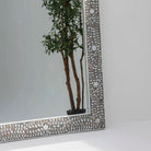 FLORAL GREY MOTHER OF PEARL MIRROR FRAME - Art and craft furniture