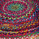FLORAL NATURAL JUTE WITH CHINDI HANDMADE RUG - Art and craft furniture