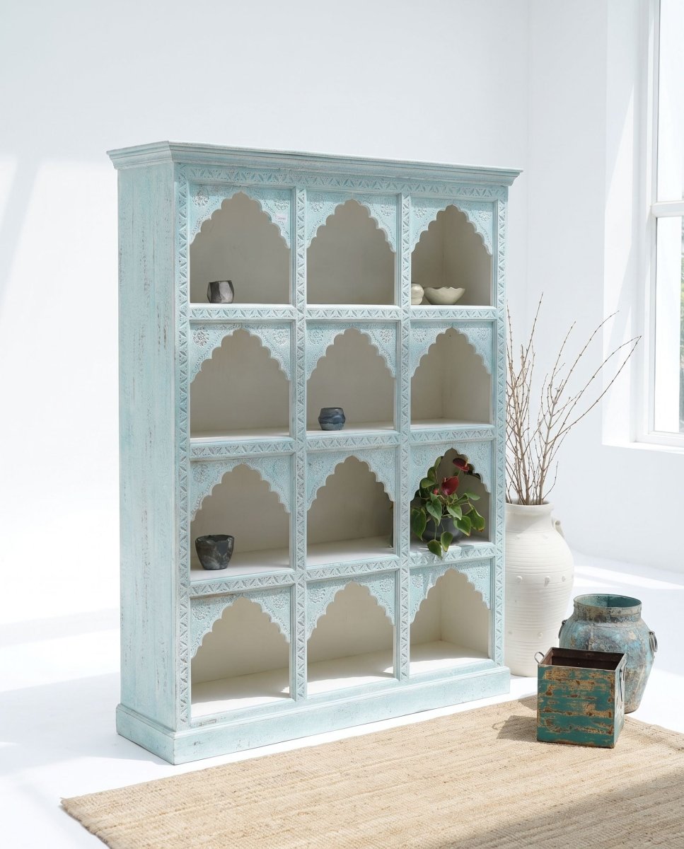 Florence 12 Block Mehrab Bookshelf - Art and craft furniture