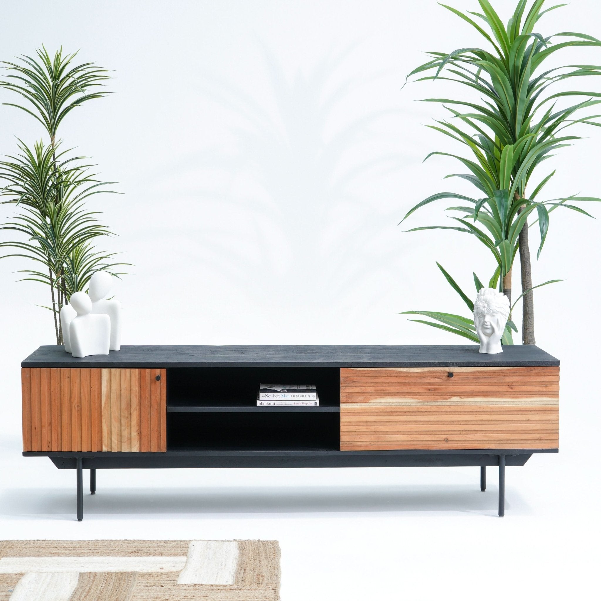 FLORENCE ACACIA TWO DRAWER ONE DOOR TV STAND - Art and craft furniture