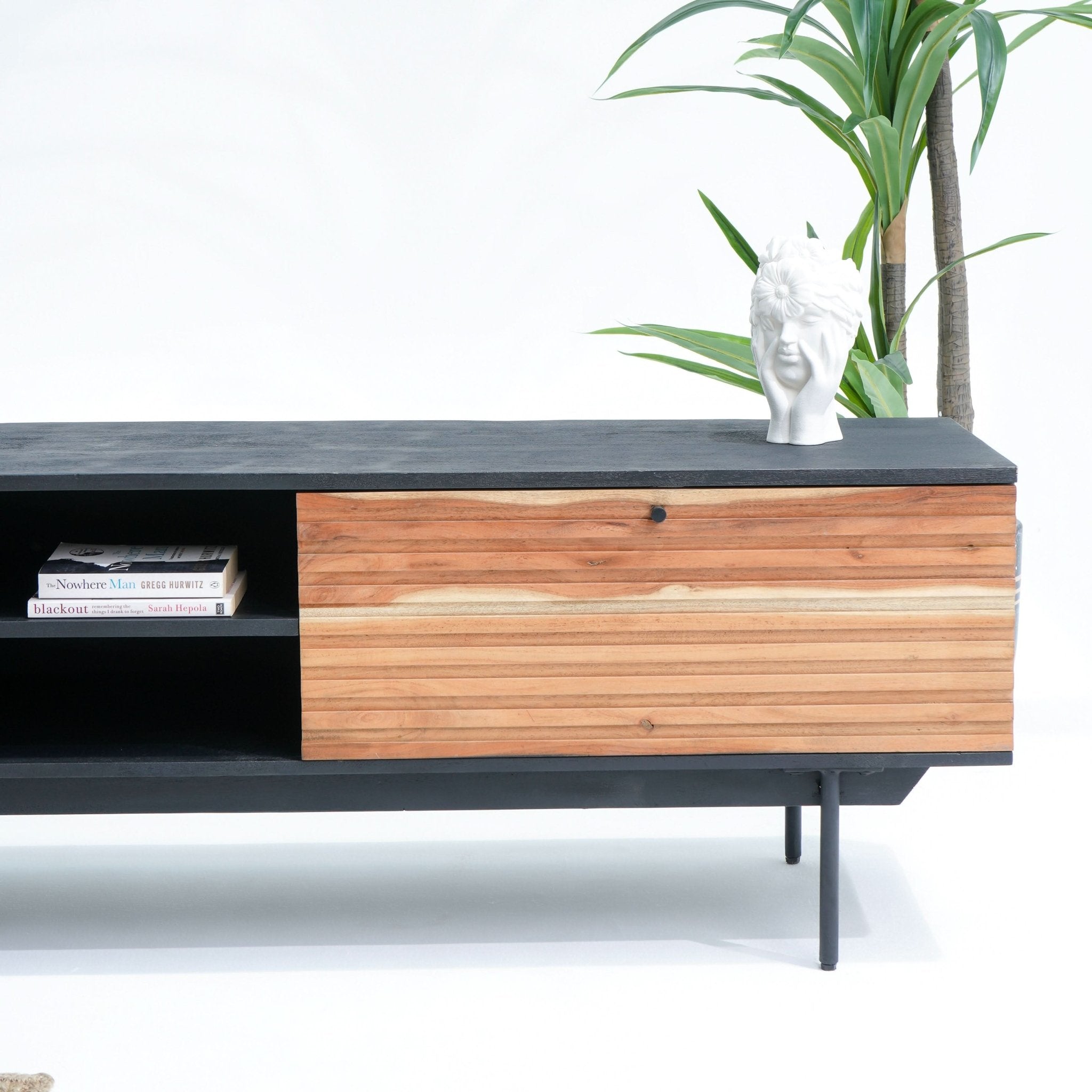 FLORENCE ACACIA TWO DRAWER ONE DOOR TV STAND - Art and craft furniture
