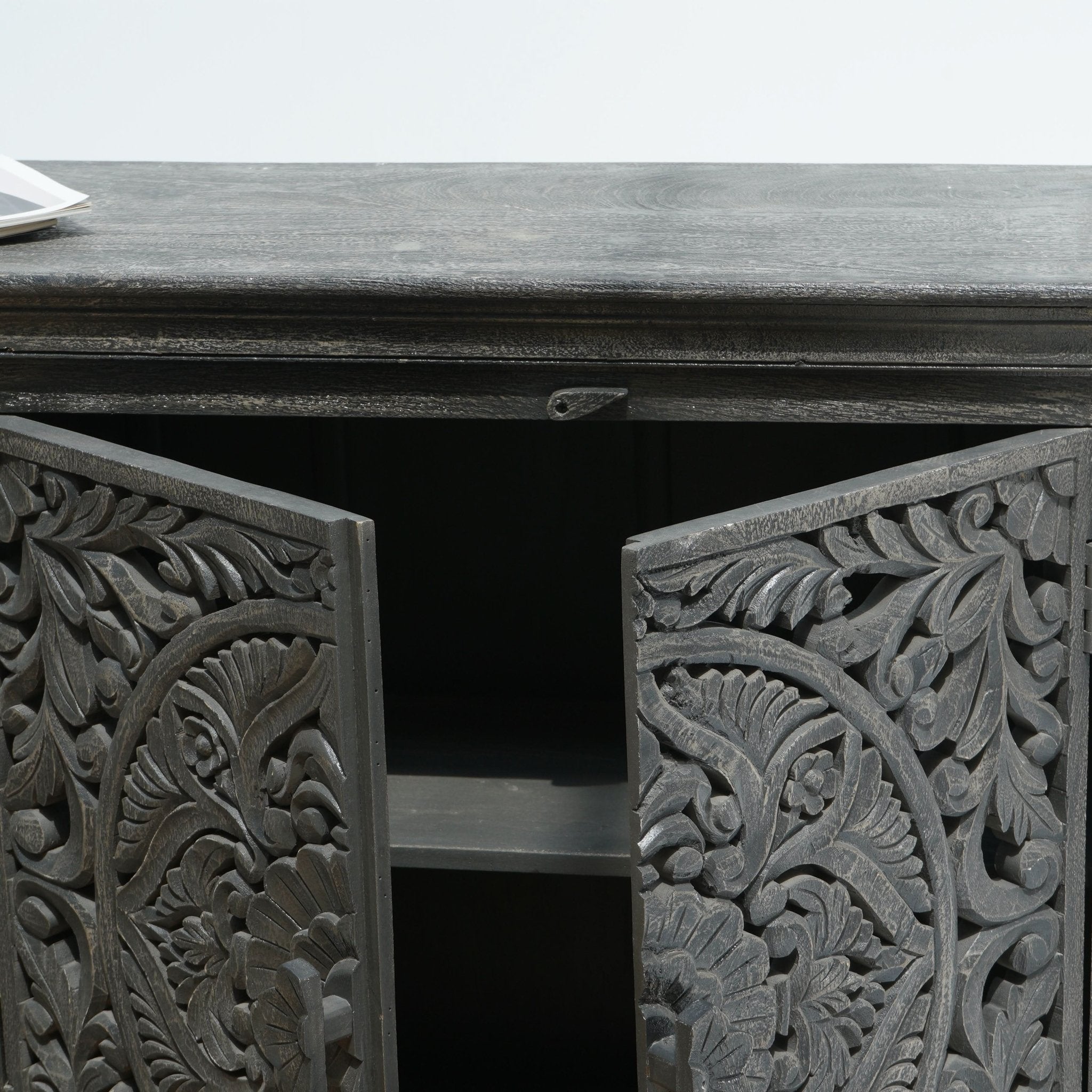 FLORVEN FOUR DOOR CARVED SIDEBOARD - Art and craft furniture