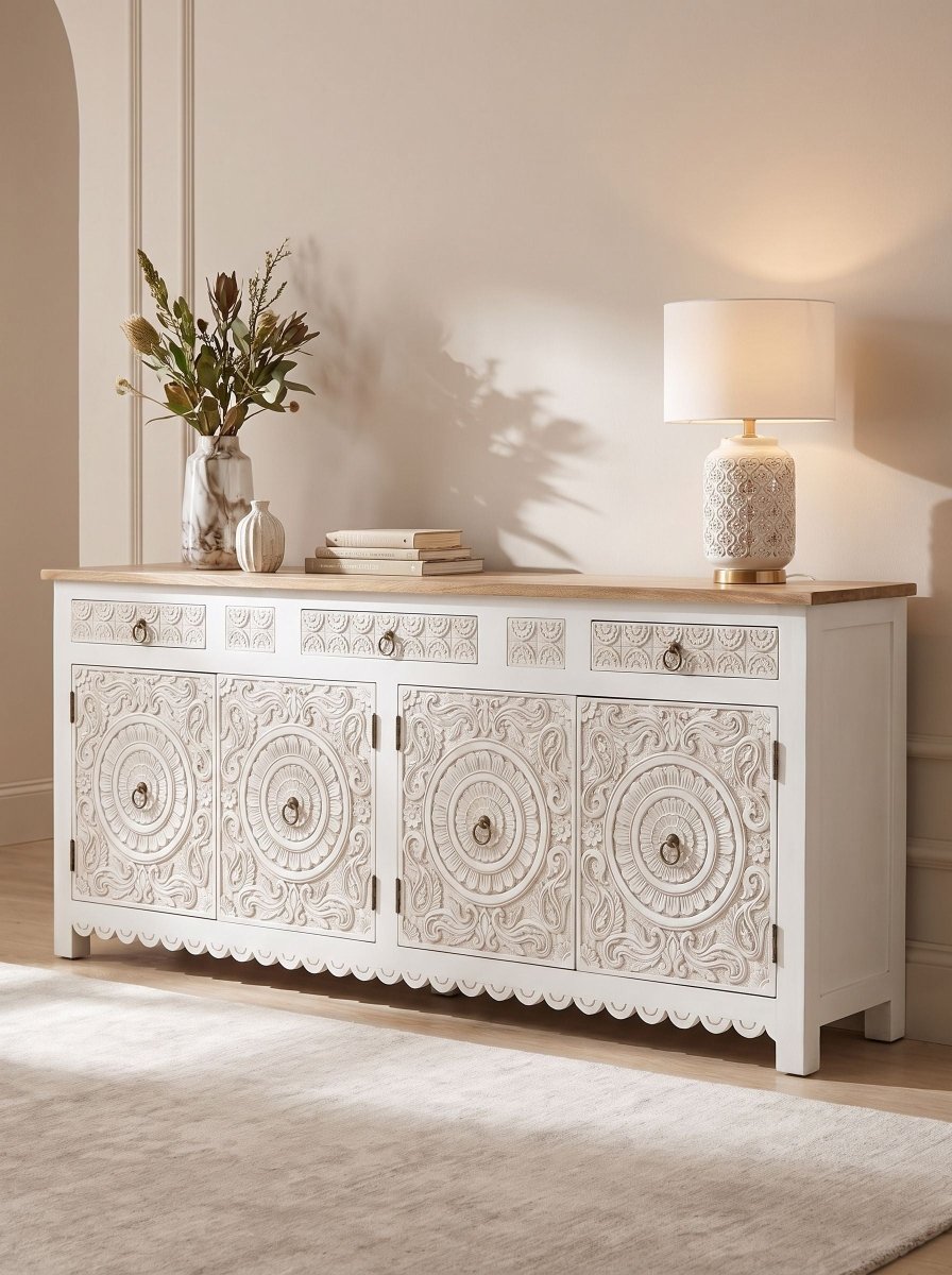 Florven Mango Wood Sideboard - Art and craft furniture