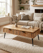 Fluteline Mango Wood Coffee Table - Art and craft furniture