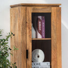 FLUTELINE WOODEN SINGLE GLASS CABINET - Art and craft furniture