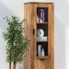 FLUTELINE WOODEN SINGLE GLASS CABINET - Art and craft furniture