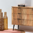 FLUTELINE WOODEN THREE DRAWER DRAWCHEST - Art and craft furniture
