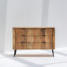 FLUTELINE WOODEN THREE DRAWER DRAWCHEST - Art and craft furniture