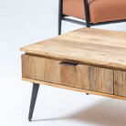 FLUTELINE WOODEN TWO DRAWER COFFEE TABLE - Art and craft furniture