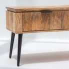 FLUTELINE WOODEN TWO DRAWER TV STAND - Art and craft furniture