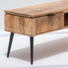 FLUTELINE WOODEN TWO DRAWER TV STAND - Art and craft furniture