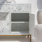 GEOMETRIC WHITE MOTHER OF PEARL SIDEBOARD - Art and craft furniture