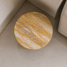 Giallo Siena Polished Marble Side Table - Art and craft furniture