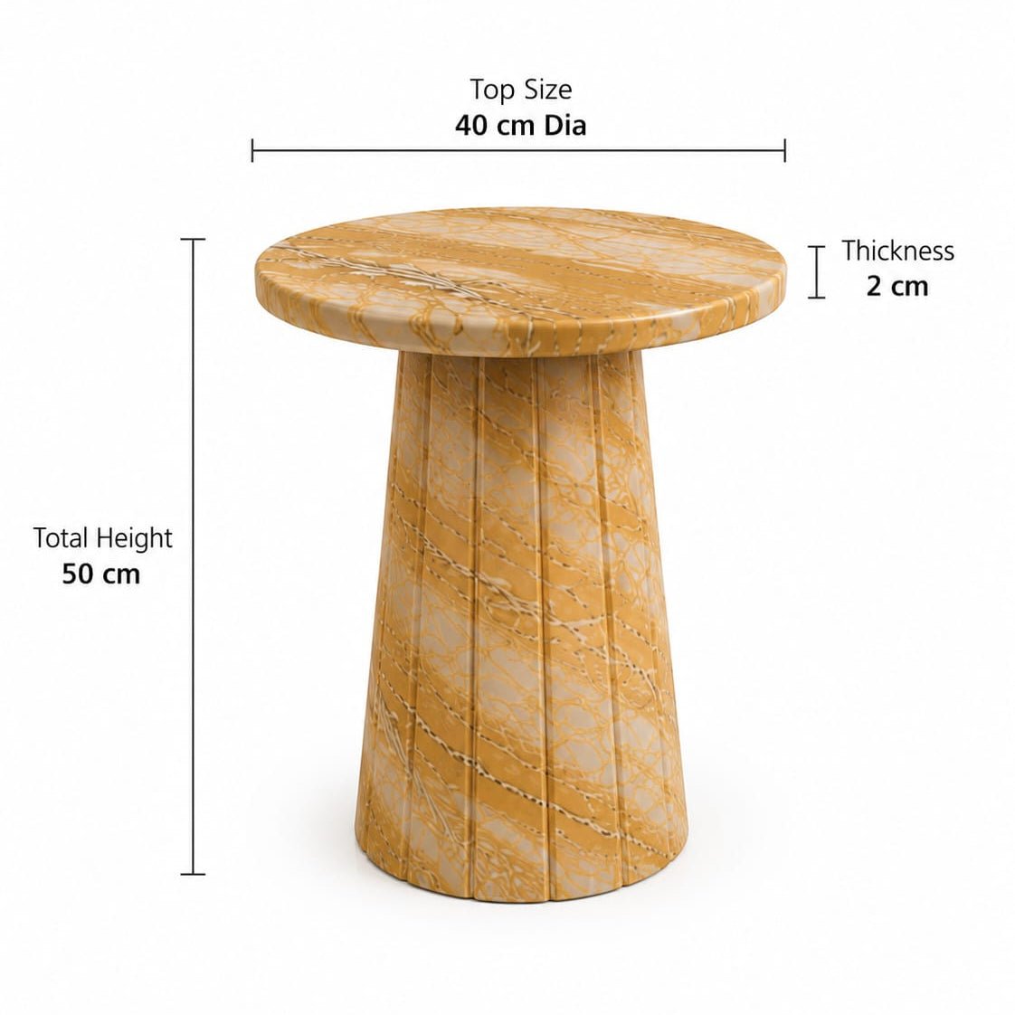 Giallo Siena Polished Marble Side Table - Art and craft furniture