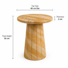Giallo Siena Polished Marble Side Table - Art and craft furniture