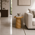 Giallo Siena Polished Marble Side Table - Art and craft furniture