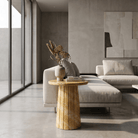 Giallo Siena Polished Marble Side Table - Art and craft furniture