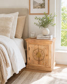 Gold Coat Mango Wood Bedside Table - Art and craft furniture