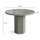 Green Quartz Round Dining Table – Polished | Hexagonal Base - Art and craft furniture