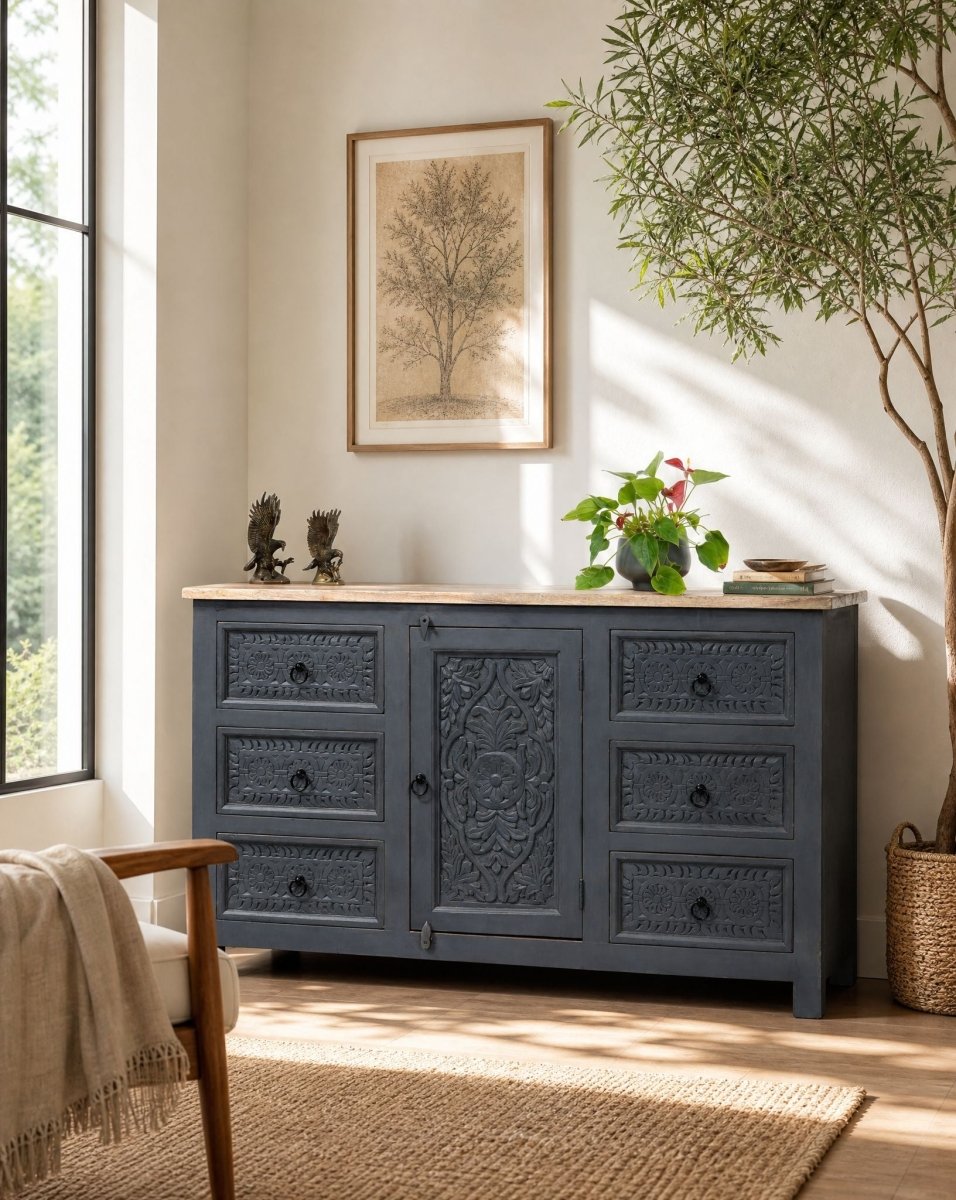 Greystone Six Drawer One Door Sideboard - Art and craft furniture