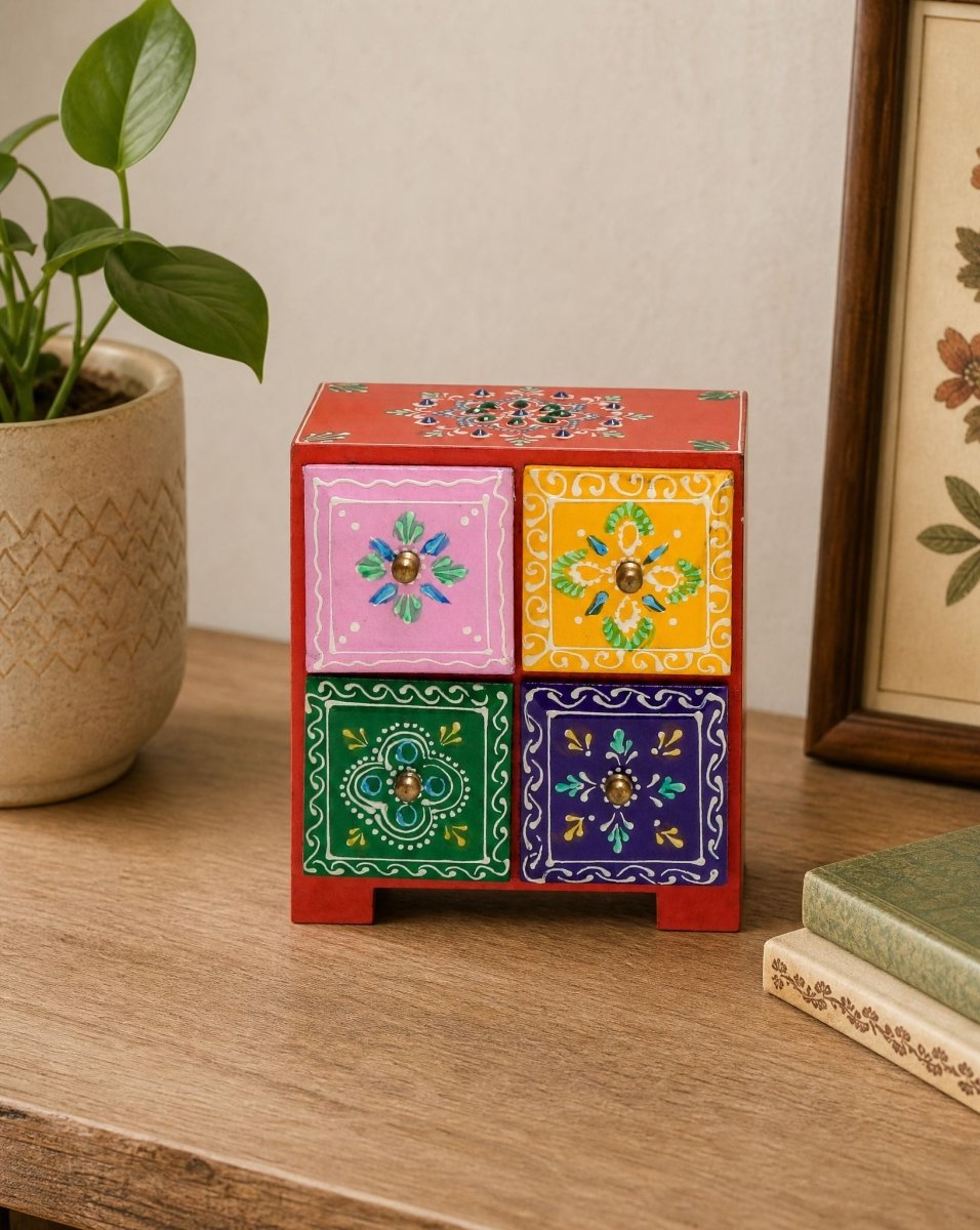 Hand painted Decor Chest of Drawer - Art and craft furniture