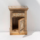 Hand painted Mango Wood Bed Side table - Art and craft furniture