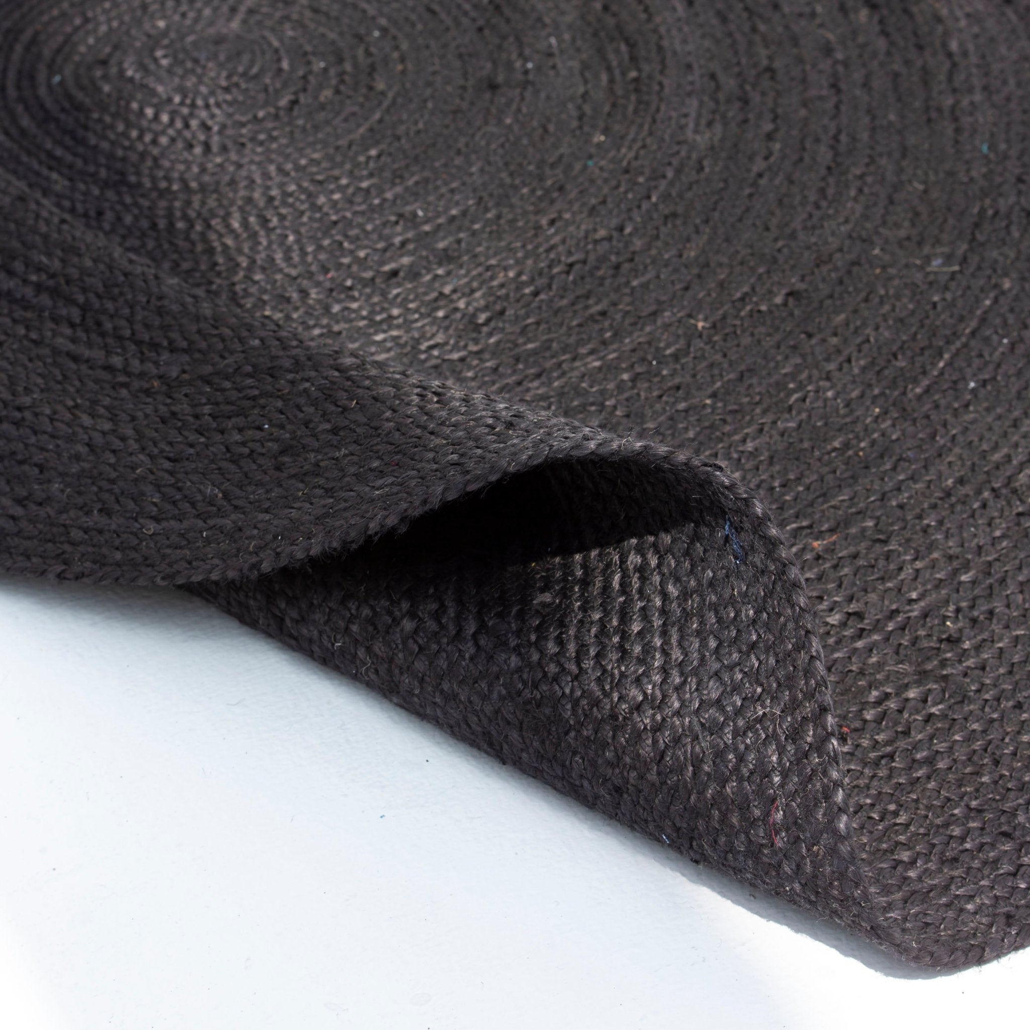 HANDWOVEN BLACK JUTE RUG - Art and craft furniture