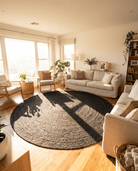 HANDWOVEN BLACK JUTE RUG - Art and craft furniture