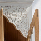HAVELI WOODEN GLASS CARVING CABINET - Art and craft furniture
