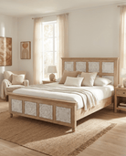 HAWAI CARVED MANGO WOOD BED - Art and craft furniture
