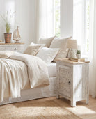 Heritage Carved Mango Wood Nightstand - Art and craft furniture 