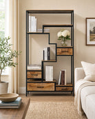 Industrial Four Drawer Bookshelf - Art and craft furniture